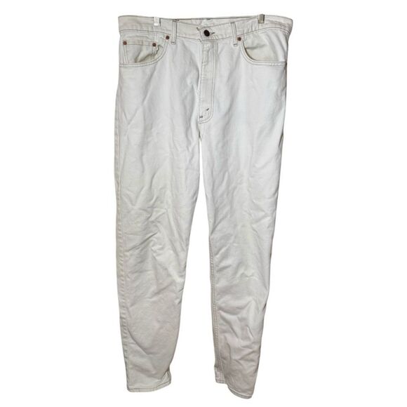 Vintage 90s Levi’s 550 Relaxed Fit Tapered Leg White Jeans Red Tab Men’s 38x34 - Picture 1 of 4